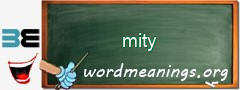 WordMeaning blackboard for mity